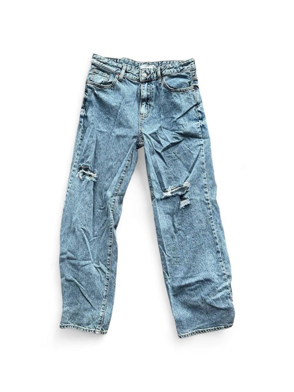 S.O.N.G. Acid Wash Distressed Wide Leg Jeans